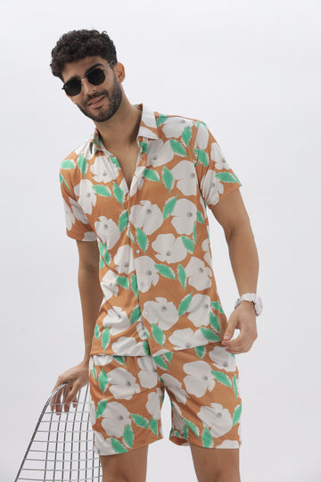 BEIGE FLORAL PRINTED CO-ORDS