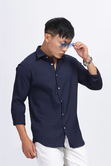 TEXTURED NAVY SHIRT