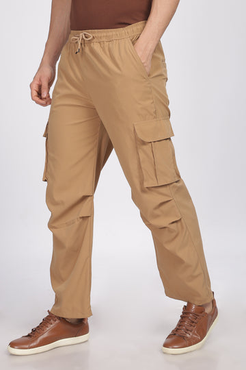 BEIGE LOOSE FIT CARGO PANT