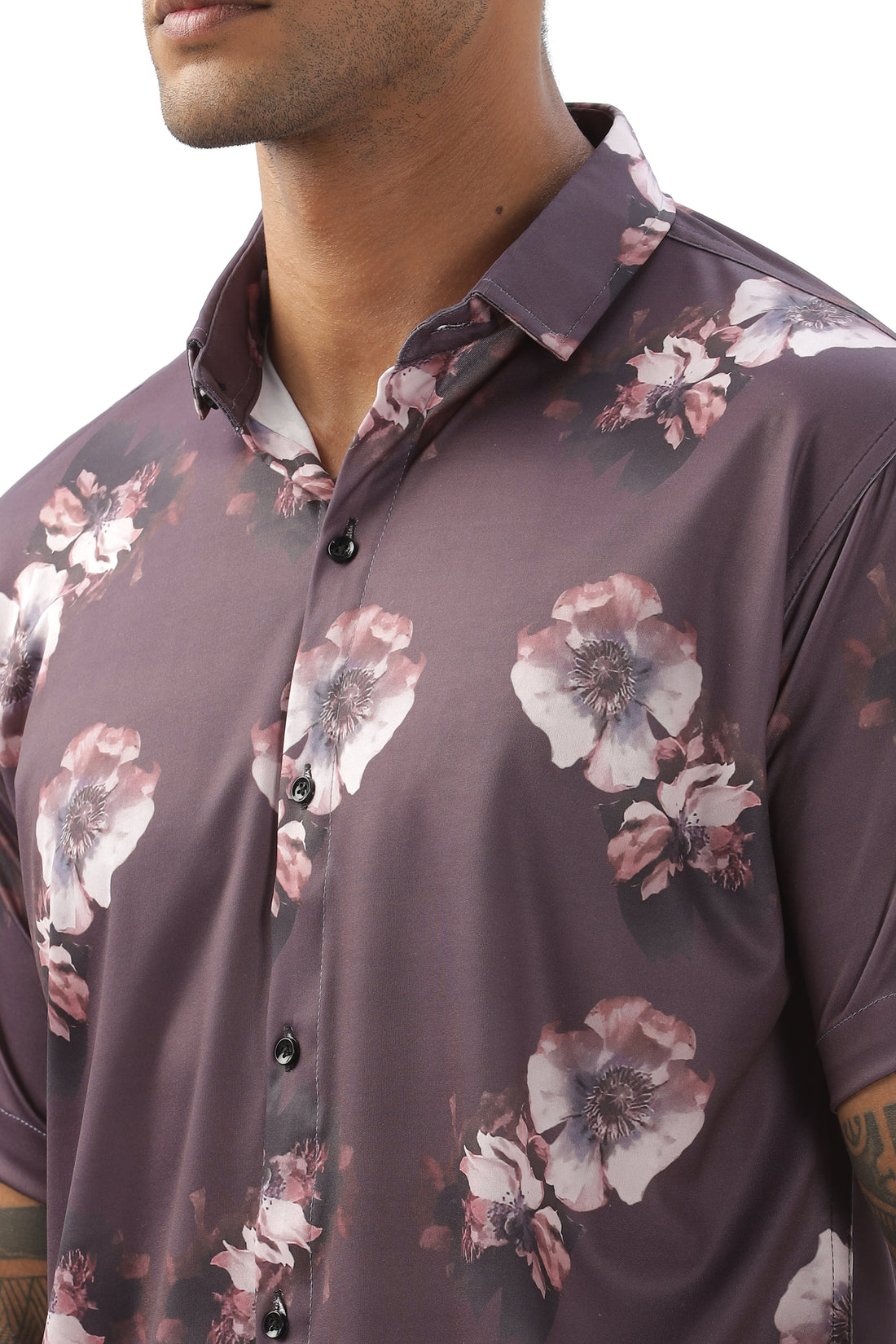 FLORAL PURPLE TAUPE SHIRT