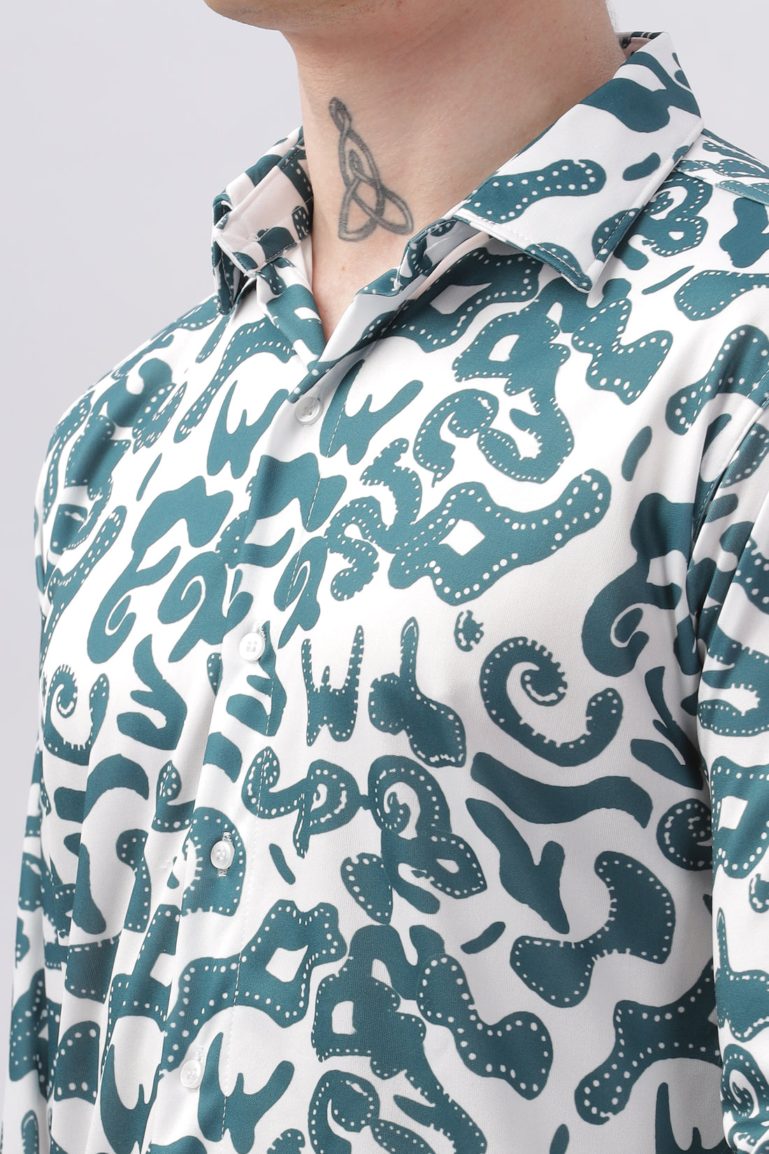 ABSTRACT GREEN PRINTED SHIRT