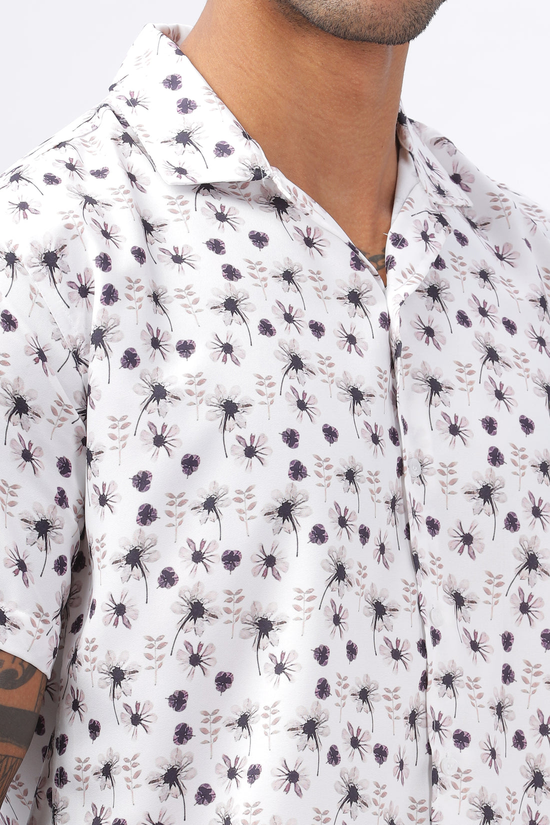 SMOKE WHITE PRINTED SHIRT