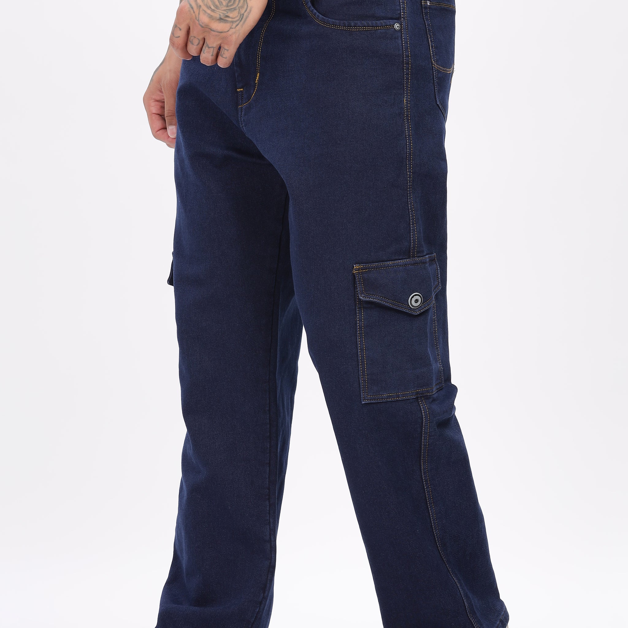 DARK BLUE SIX POCKETS JEANS