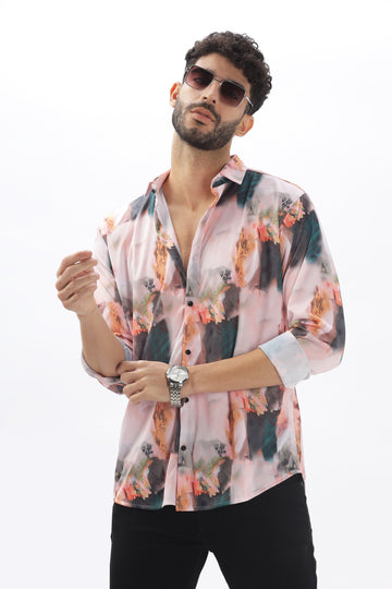 ABSTRACT PAINTER PRINT SHIRT