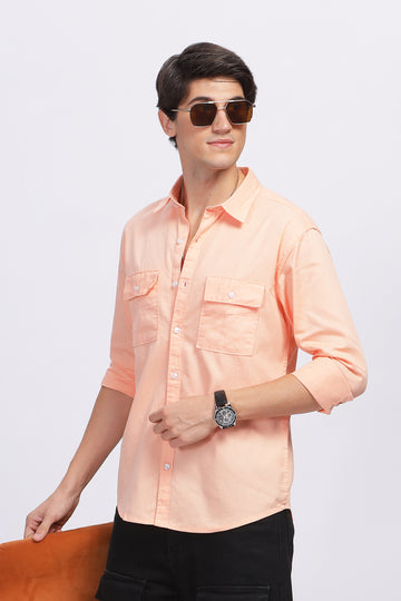 ORANGE OXFORD DOUBLE POCKET SHIRT