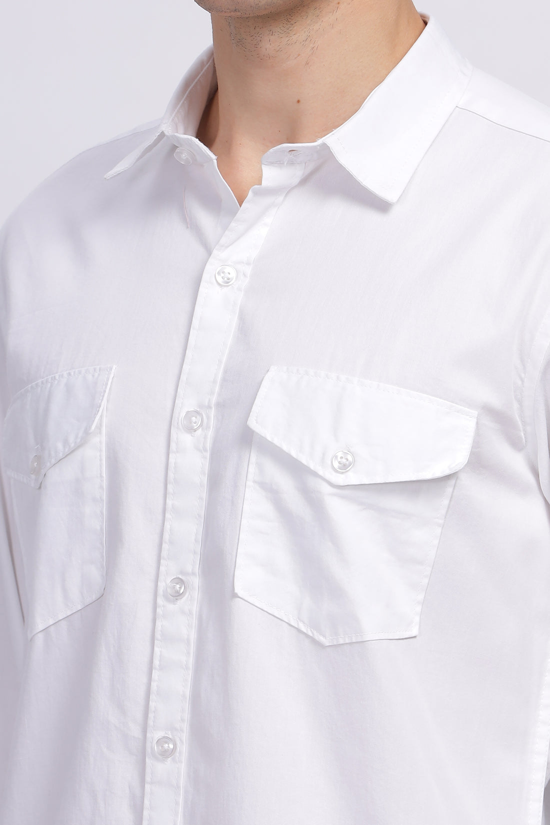 WHITE OXFORD DOUBLE POCKET SHIRT