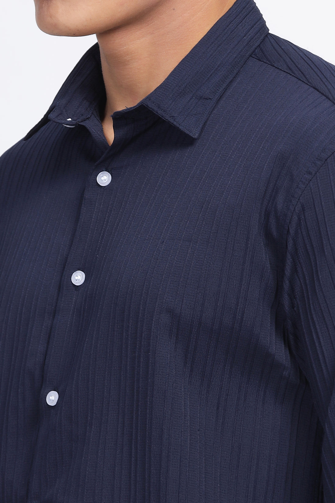 TEXTURED NAVY SHIRT