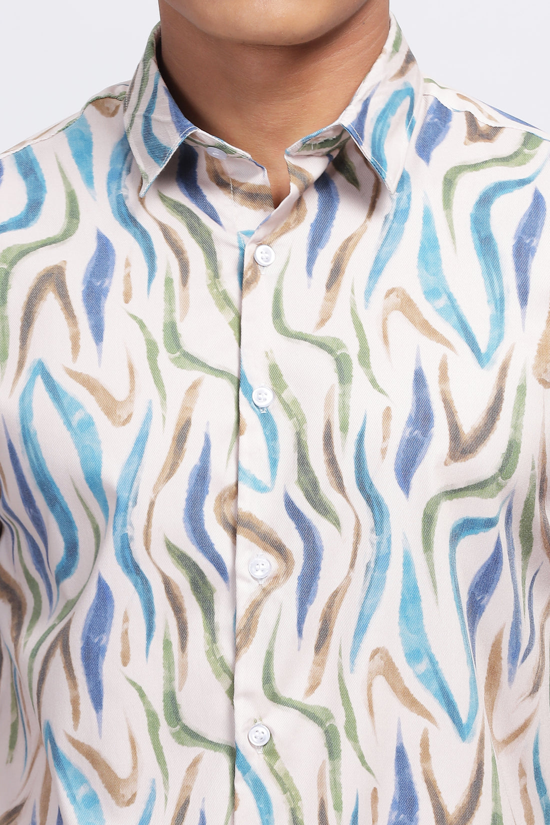 WAVE ABSTRACT WHITE SHIRT