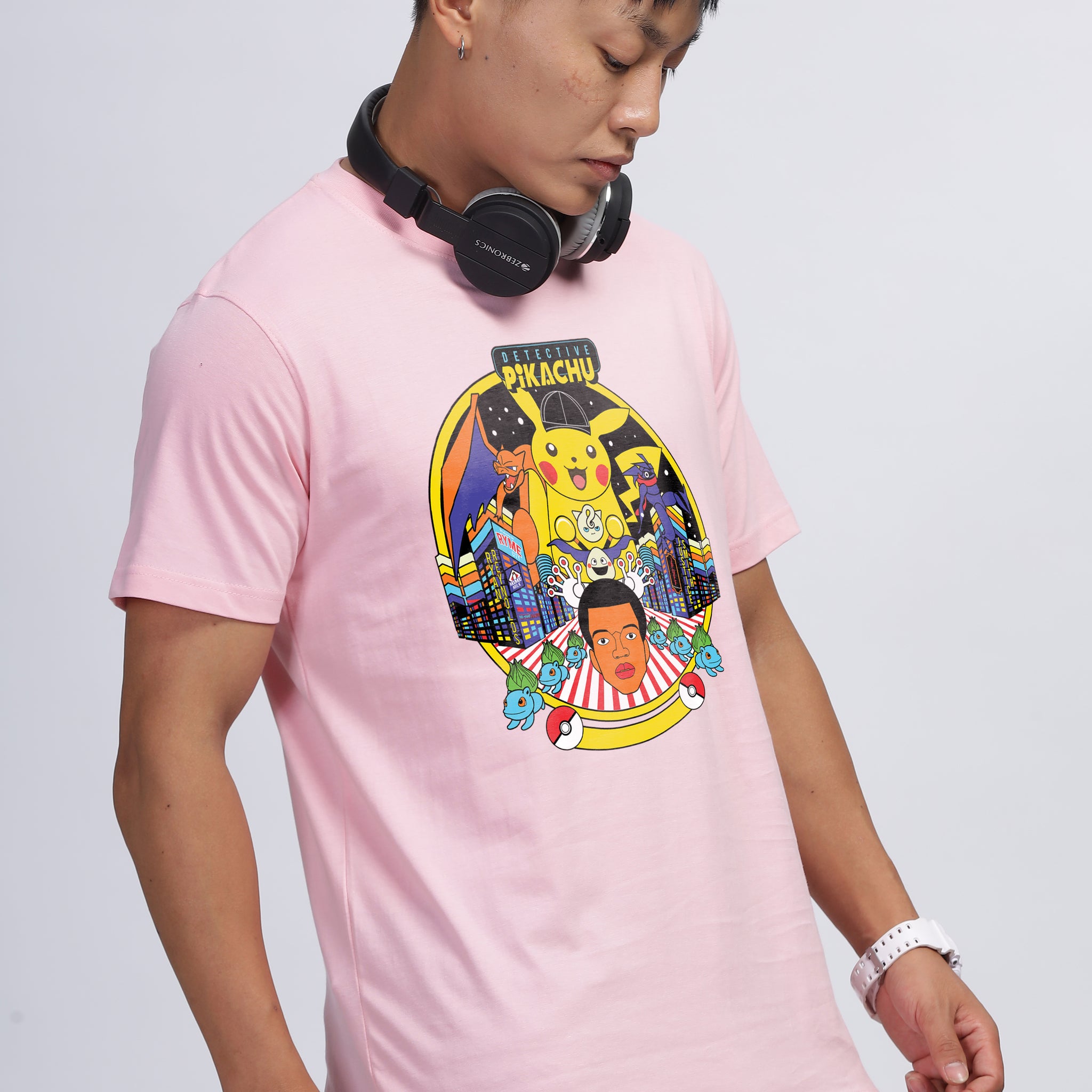 PIKACHU BABY PINK GRAPHIC T-SHIRT