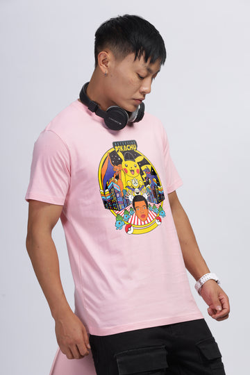 PIKACHU BABY PINK GRAPHIC T-SHIRT