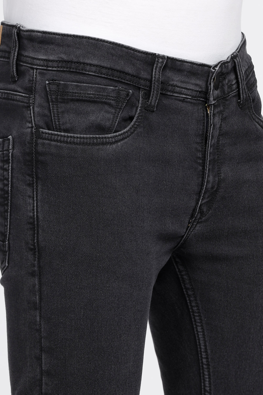 GREY SLIM TAMPERED FIT JEANS